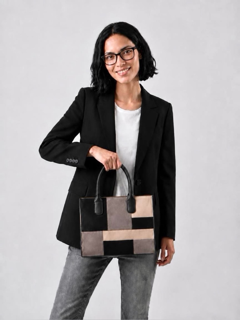 NWT Giani Bernini Genuine Suede
Structured Colorblock Tote